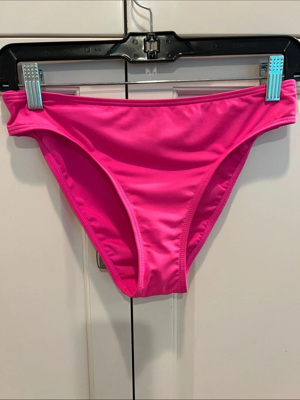 kate spade Hot Pink Floralv Bandeau Bikini Top large bottoms small FYI pads inc.